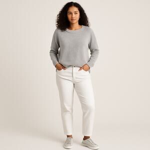 1.STATE Women’s Size L Gray Cotton Acrylic Knit Pullover Sweater Long Sleeve NWT